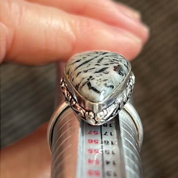 #341 Zebra π¦ Jasper Handcrafted Ring π Size 9.25-9.5 NWOT - Picture 11 of 12